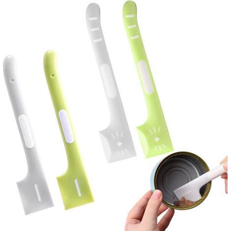 BelleRise - Set mit 4 Löffeln zum Umrühren von Katzen- und Hundefutter aus der Dose (grün + grau) (1/5)