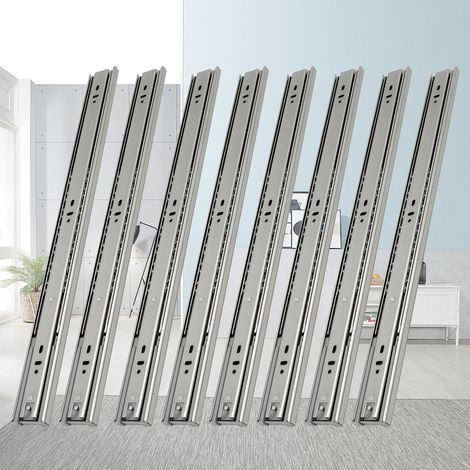 Wolketon 1-10 par Correderas para cajones de muebles. Correderas de bolas para cajones de extensión total. 35kg/45kg 400mm