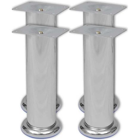 vidaXL 8x Patas de sofá redondas cromadas 180 mm (1/2)