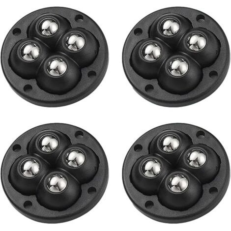 QORVA-Lot de 4 roues sphériques autocollantes, mini roues 360 degrés, universelles