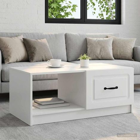 vidaXL Tavolino da salotto Bianco 90 x 50 x 37 cm Legno ingegnerizzato (1/5)