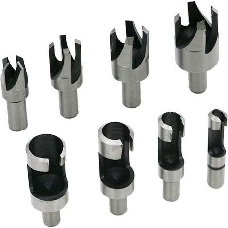 EASYCOMFORT 8PCS Mèches à Bouchonner Bois HSS - Forets Coniques et Griffes pour Perceuse, Coupe-Bouchons 6mm/10mm/13mm/16mm, Outil de Menuiserie et Bricolage (1/4)