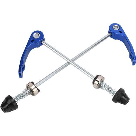 Paar/Set Schnellspann-Vorder- und Hinterradklemmen für Fahrräder, robuster Schnellspannhebel, blau (1/5)
