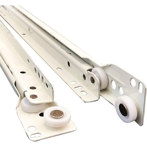 40cm Full Extension Drawer Slides, Roller Drawer Slides with Screws, Heavy Duty Sliding Rail for Furniture Drawers and Cabinets