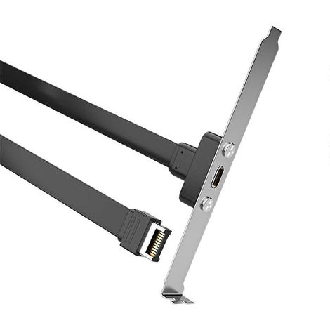 Câble plat court de 50 cm, 19 broches/Type-E vers Type-C, façade PCI, 10 Gbit/s, pour carte mère. (1/5)