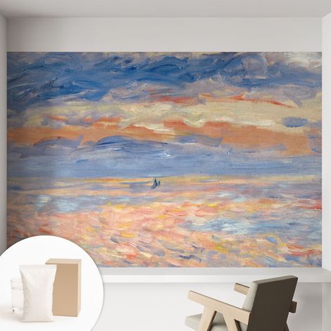 Papier peint intissé classique moderne pour salon et chambre à coucher Décoration rapide avec colle Paysage marin 152x104 cm (1/5)