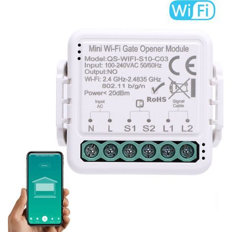Module d'Ouverture de Porte de Garage WiFi Intelligent - APP Tuya, Contrôle Vocal (Google Home), Minuterie, Partage d'Appareil (1/4)