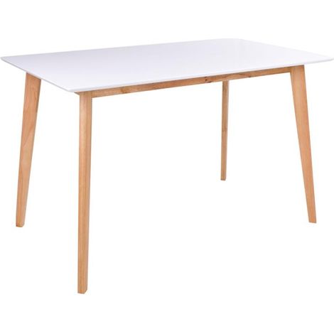 Voos Esszimmertisch 70 x 120 cm in weiss und natur.