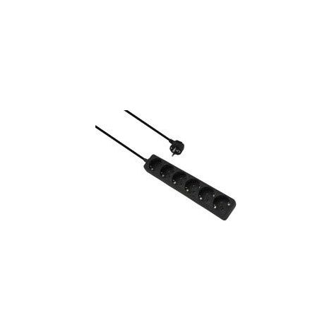 Helos 262806 base múltiple 3 m 6 salidas AC Interior Negro
