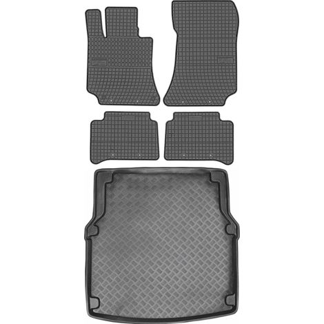 Mercedes CLS C218 Limousine (2010–2018) – Set: Gummifußmatten + Kofferraummatte (1/5)