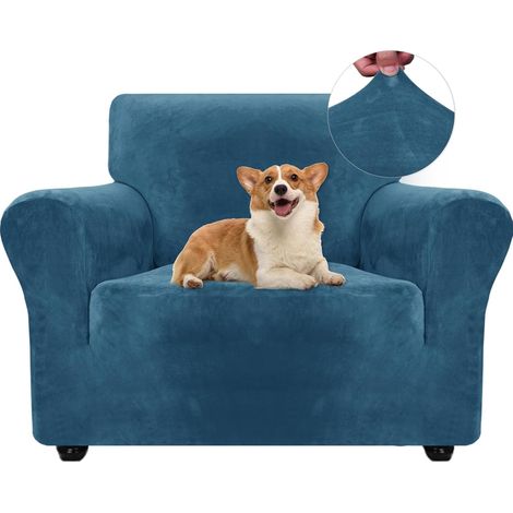 1 Housse de canapé, Velours extensible, Polyester durable, Antidérapant, Protection animaux, Salon (1/5)