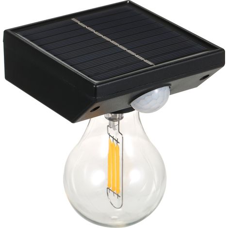 Lámparas solares de tungsteno para apliques exteriores, sensor PIR, IP65, 1200 mAh (blanco cálido) (1/5)