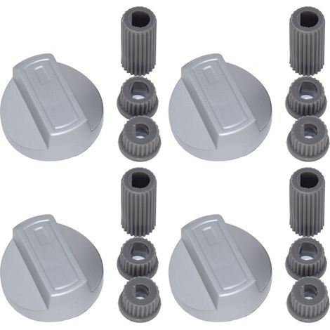 4 X Servis Universal Universal Cooker/Oven/Grill Control Knob And Adaptors Silver (1/5)