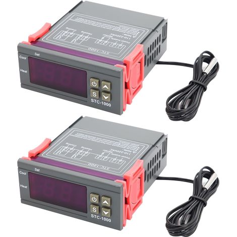 Digitales Thermostat – 2 Stück – ABS-Kunststoff – Heizung/Kühlung – Haushalt/Industrie – 75 x 34,5 x 85 mm (1/5)