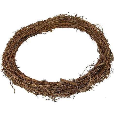 30 cm (11,8 Zoll) großer hängender Rattan-Kranz zum Selbermachen für Garten- und Heimdekoration, ideal für Hochzeiten und Partys. (1/5)
