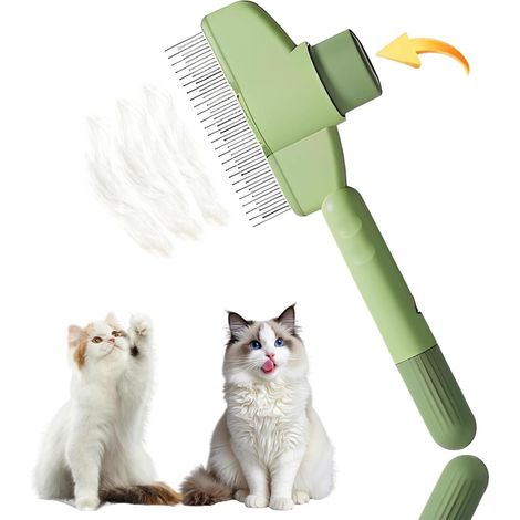 Cat and Dog Brush, Button Pet Hair Remover Brush, Removes Dead Hair, Tangles (1/5)
