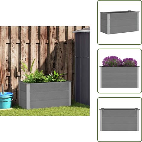Garten-Hochbeet WPC 100 x 50 x 54 cm Grau - Gartenhochbeet - Blumentopf - Pflanzenbehälter - WPC - Outdoor Möbel (1/5)