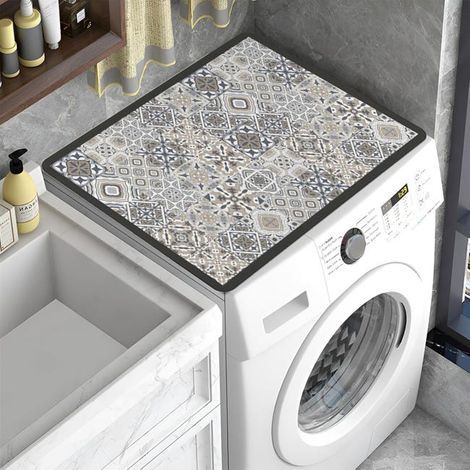 Housse de Machine à Laver,60x60 cm Tapis de Protection Antidérapant pour Dessus de Machine à Laver,pour Machine à Laver,Sèche-Linge,Cuisines (1/5)