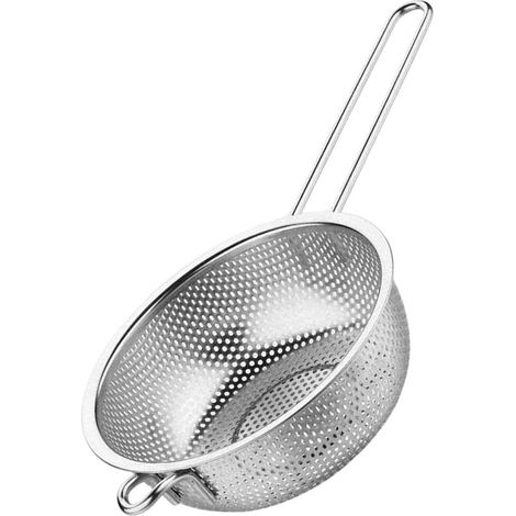 Cesta coladora de acero inoxidable - Fácil de usar y con agarre cómodo - Colador portátil - Perfecto para la cocina - Uso multifuncional (1/5)
