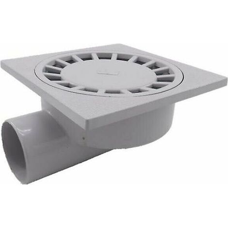 Siphon Sol PVC Blanc 200x200mm Sortie 75mm Salle Humide Douche (1/4)
