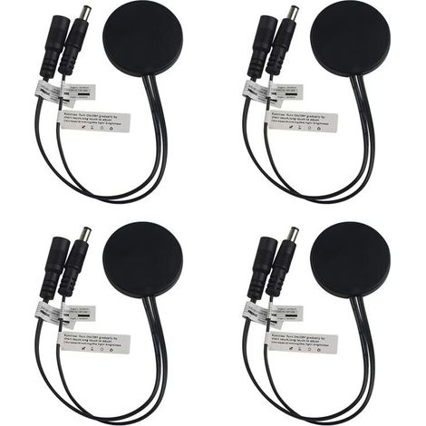 4X Interrupteur Tactile à Capteur LED en Panneau de Bois Interrupteur Caché Interrupteur Tactile pour Bande LED Noir (1/4)