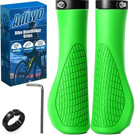Ergonomische Fahrradgriffe Fruchtgrün, rutschfest, TPE-Gummi, für alle Fahrradtypen (1/5)