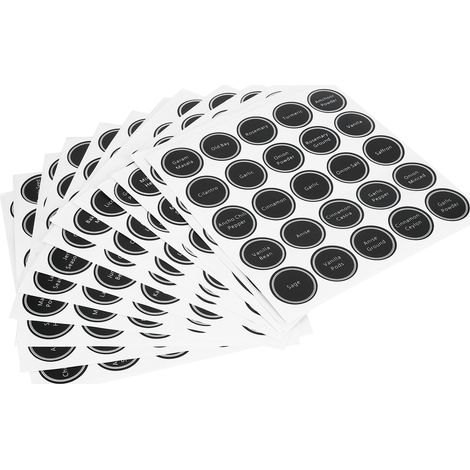 Lot de 13 étiquettes autocollantes rondes réutilisables imprimées pour pots d'épices et bouteilles de vin (1/5)