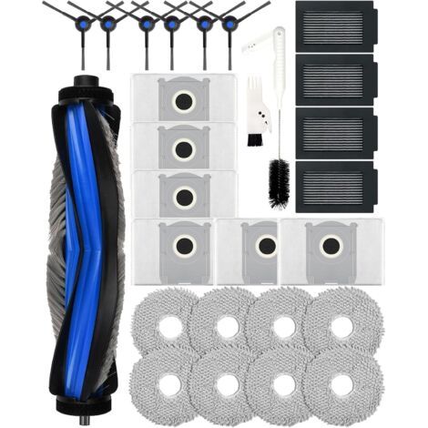 Lot de 27 - Accessoires de Rechange - Filtre HEPA - Pour Ecovacs Deebot T50 Max Pro Omni Gen2 - Nettoyage Sol et Coins - Noir - Diverses Tailles (1/5)