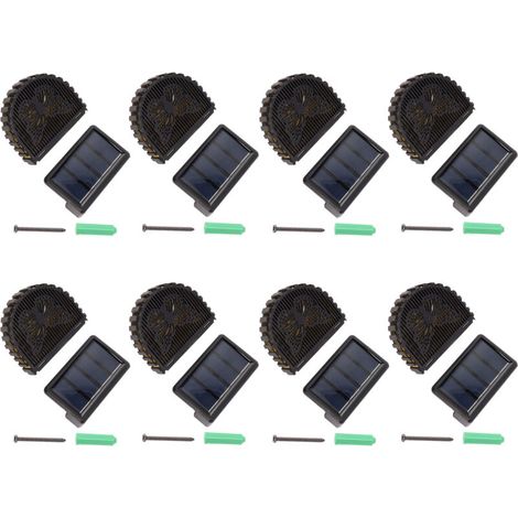 8 Ensembles Lampes Solaire LED Décoratives pour Murs Extérieurs Cour Terrasse avec Batterie Intégrée-KZQ (1/5)