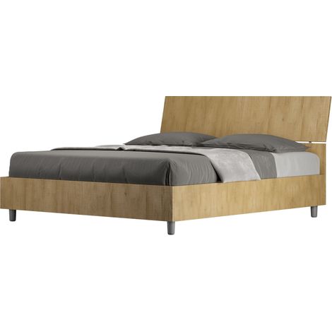 Letto matrimoniale senza rete 160x200 testata inclinata quercia Demas (1/4)