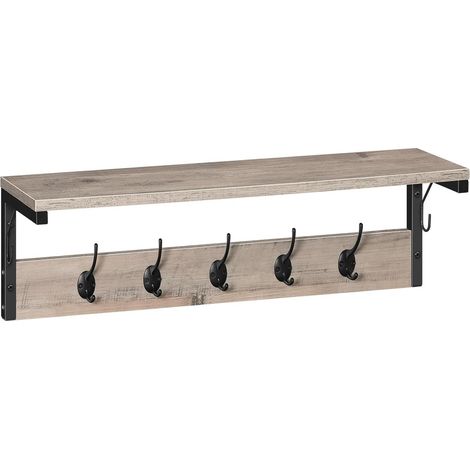 Moderne Wandgarderobe mit 7 Haken und Ablage, Wandregal für Flur und Wohnzimmer (1/5)