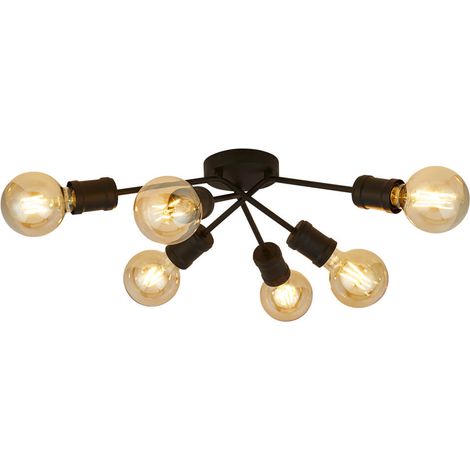 Searchlight Dance Plafonnier à 6 ampoules, noir sable (1/3)