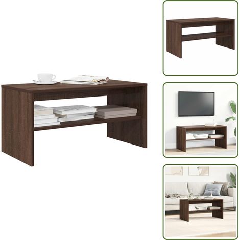 TV in casa - vidaXL Mobile Porta TV Rovere Marrone 80x40x40 cm in Legno Multistrato - Mobile per TV