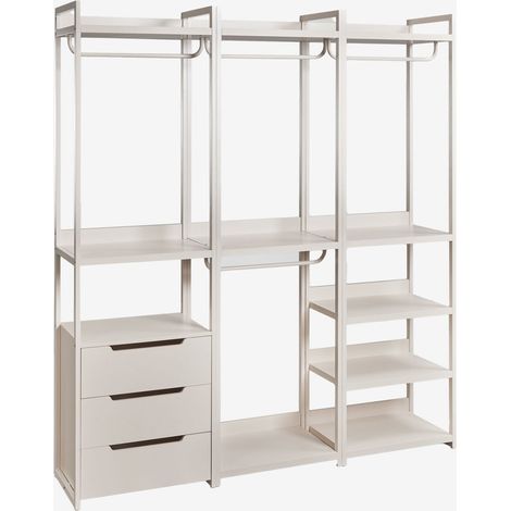 SKLUM Velunis 3-teiliger offener modularer Kleiderschrank aus Eisen Gardenia Weiß (1/5)