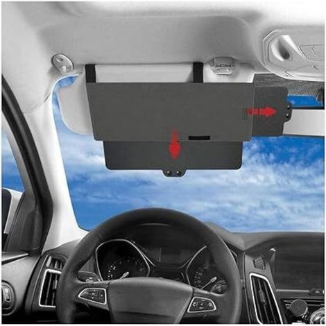 Junzheng Sonnenblendenverlängerung für Autos, blendfreie Sonnenblendenverlängerung für Autos, UV-Schutz für Fahrer- oder Beifahrersitz (1/5)
