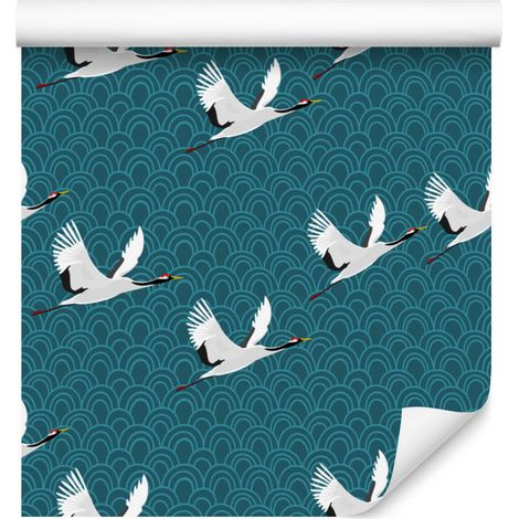 Papier peint Grues en vol pour salon et chambre 50x1000 cm (1/5)