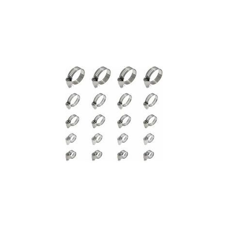 20 Pièces Collier De Serrage Tuyau, Collier De Serrage Tuyau Réglable 16-25mm, 304 Collier De Serrage Inox, Collier Serrage Métallique, Pour Tuyau, Home Gaz, Famille Tuyau D'eau, Câble, Robinet, Etc