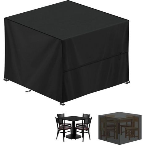Housse Salon de Jardin Exterieur, Housse Table de Jardin, 210D Tissu Oxford Bâche Table Jardin, Housse Protection Table Jardin, Imperméable Housses pour Table de Jardin, Carré, 100x100x85cm (1/5)