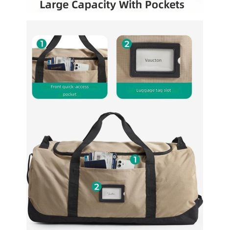 Sac de sport à roulettes grande capacité, bagage voyage pliable pour le et la salle gym (1/5)