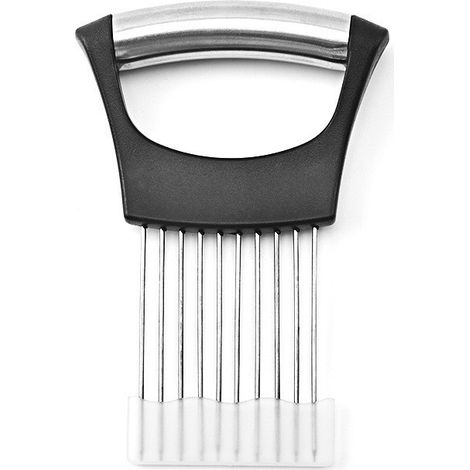 Affettatrice per cipolle in acciaio inox, tritatutto per verdure, adatta per tagliare carne, cipolle, limoni, ecc., 14,3 x 9,5 cm