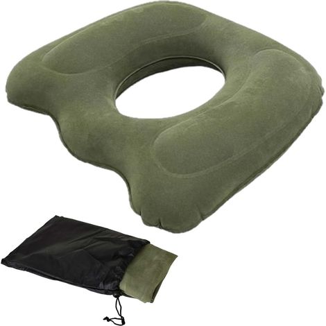 Inflatable Seat Cushion - Ergonomic Cushion for Chair and Car Seat - Lightweight and Portable Ideal for Home, Office, Car - Grey-Green (1/5)