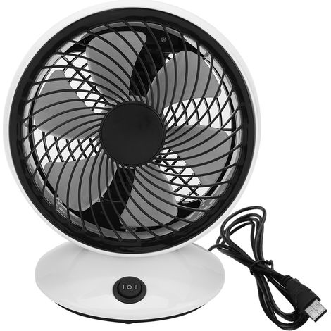 Ventilateur USB - 15 cm - 2 Vitesses - Angle Réglable 90° - Pour Bureau Dormitory - Blanc - 1 Pièce (1/5)