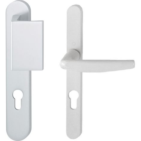 Juego de puerta de rellano placa estrecha Atlanta HOPPE 554/3346/1530 Blanco 9010 - Llave i - Entr.8/92 67/72 - C.8 - 3096095