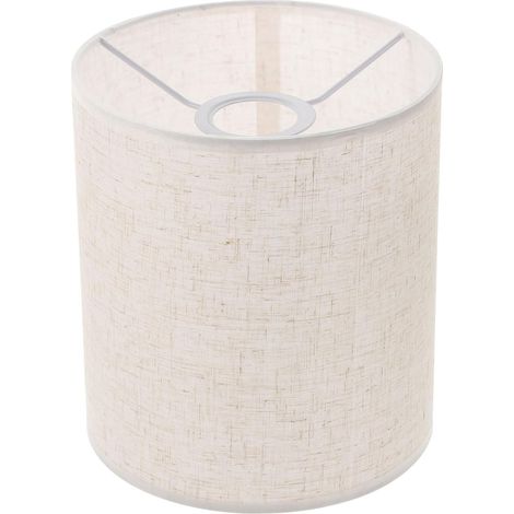 1 Abat-Jour,Lin,Beige,18x18x20cm,Cylindrique,Lampe de Table,Lampadaire,Salon