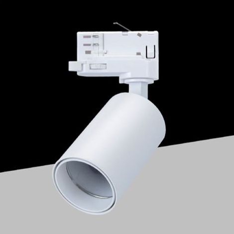 TrAdE Shop Traesio - Porta Faretto Lampadina Attacco Gu10 Per Binario Trifase Orientabile Faro Proiettore Gd18a - Bianco (1/5)