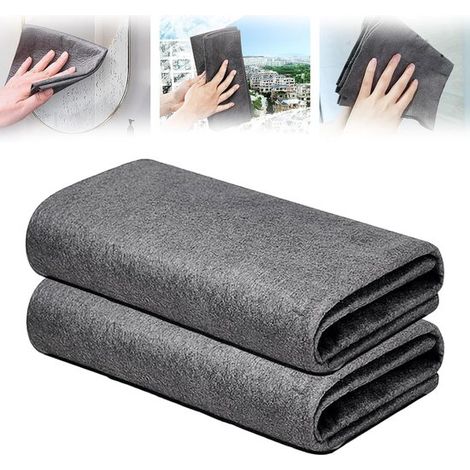 Mini panni magici per la pulizia del vetro, 2 pezzi - Panno per la pulizia del vetro riutilizzabile, super morbido, lavabile, senza aloni, per la casa, la cucina, l'auto e le finestre. (1/5)