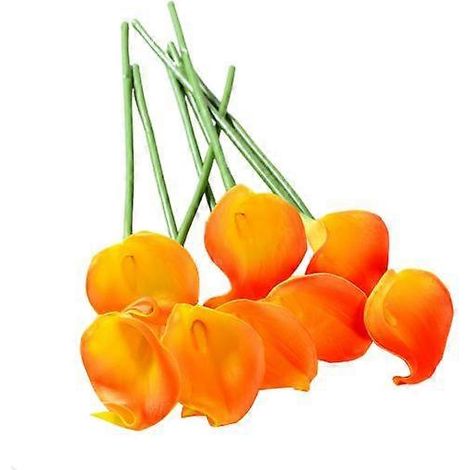 12 branches artificielles de callali commun avec tige, réalistes et réutilisables, pour la maison, les mariages et les fêtes.orange (1/5)