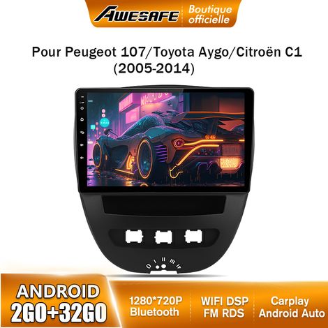 AWESAFE Autoradio Android 13 pour Peugeot 107 Toyota Aygo Citroen C1 (2Go+32Go) 10'' Écran avec Carplay GPS WiFi Android Auto (1/5)