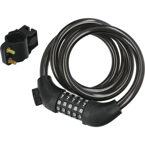 WOLFPACK LINEA PROFESIONAL cable bicicleta espiral con combinación. 12 mm. x 120 cm. (1/5)