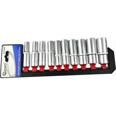 Set di bussole lunghe 1/2", 10 pezzi, 10-24 mm (5/10) (1/2)